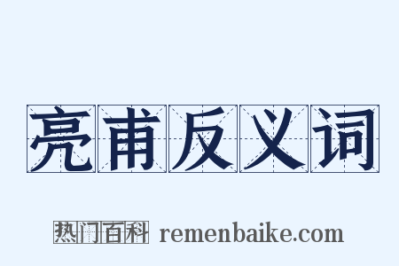 亮甫反义词是什么意思的图片
